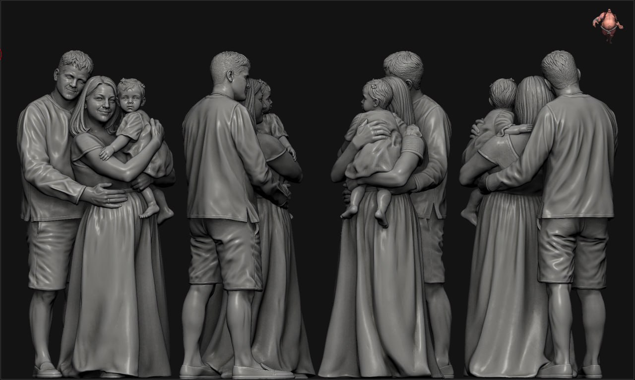 Реалістична 3D-модель — сім'я